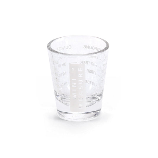 Kolder Mini Measure Heavy Glass, 20-Incremental Measurements Multi-Purpose Liquid and Dry Measuring Shot Glass, White