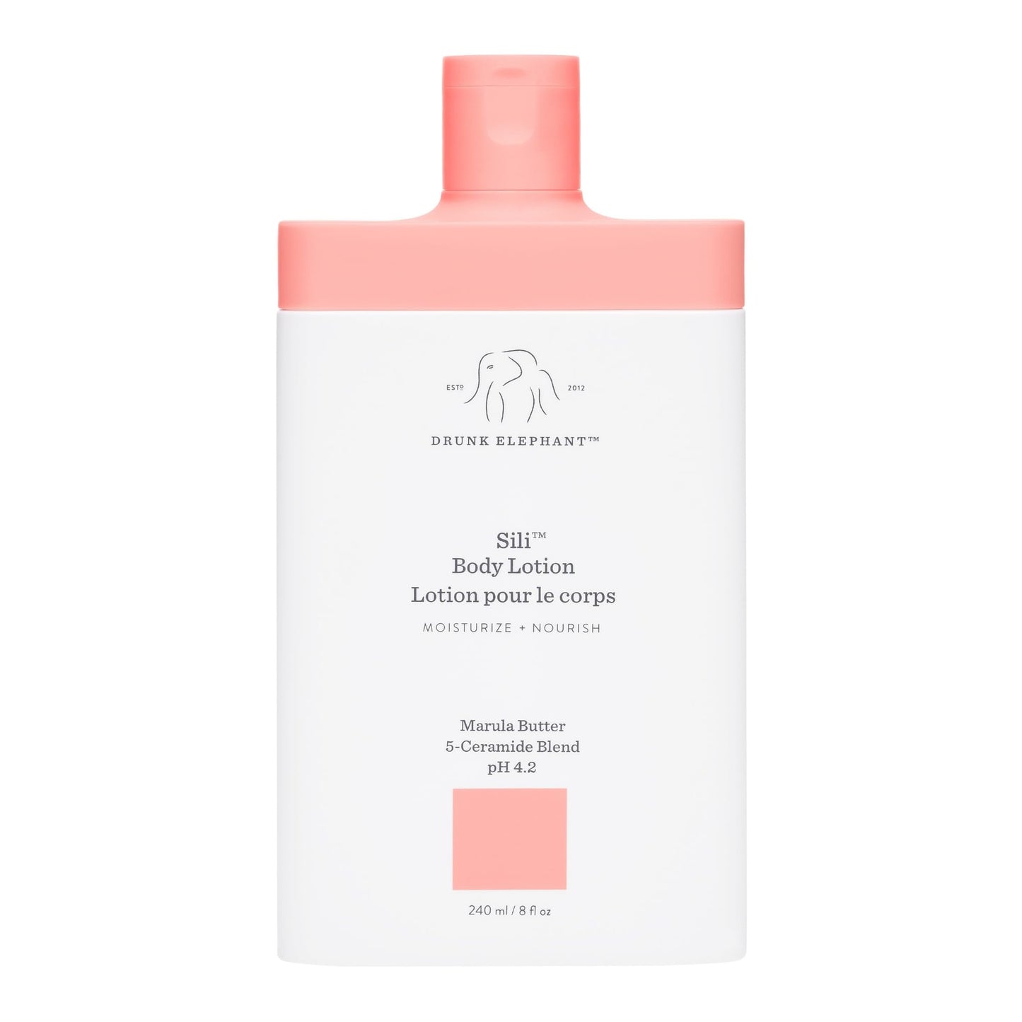 Drunk Elephant Sili Body Lotion - 240 ml/8 fl oz - Lightweight Daily Lotion - Clean Clinical Skincare - Cruelty-Free - Dermatologist Tested - Free of Essential Oils, Silicones, and Fragrance