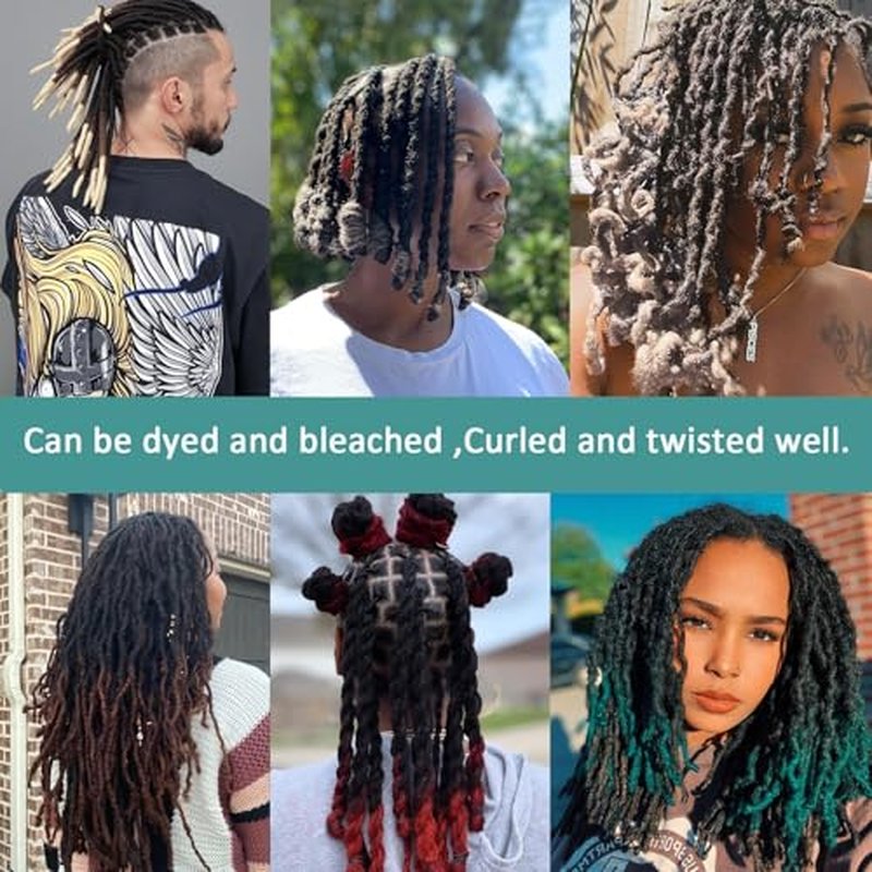 Viovian 0.6cm Dreadlock Extensions Human Hair 8 Inch 60 Strands Ombre Loc Extensions Human Hair Dread Extensions for Men Human Dreads ExtensionsColor 1b/613
