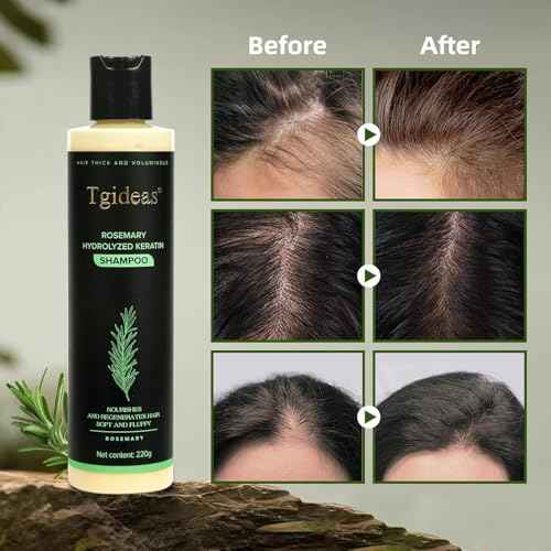 Tgideas Organic Rosemary Hair Growth Shampoo for Women and Men-Natural Thickening & Strengthening Shampoo with Hydrolyzed Keratin for Thinning Hair & Hair Loss 7.4 fl.oz