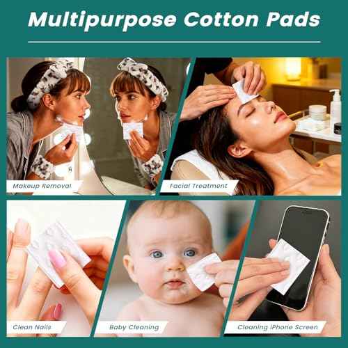 Cotton Pad Holder Birthday Gifts Sets For Women,Automatic Reusable Square Dustproof Waterproof Cosmetic Bathroom Pad Dispenser include Cotton Pads,Headband,Wrist Bands,Hair Clips Scented Candles