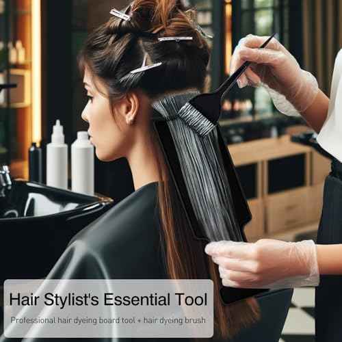 4-Piece Balayage Highlighting Kit - Black Nylon Combs & Brush for Salon & Home Use