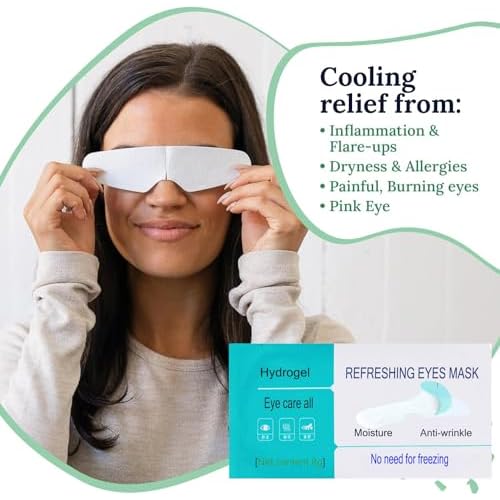 Cold Compress Hydrogel Eye Patch - Cooling Eye Mask, Easy to Carry, No Need to Freeze