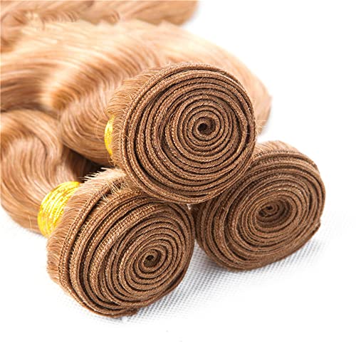 Light Brown Bundles Human Hair Color #30 Body Wave Bundles Virgin Remy Mixed Length 18 20 22 Inch Light Brown Body Wave Bundle Hair Weave 300g