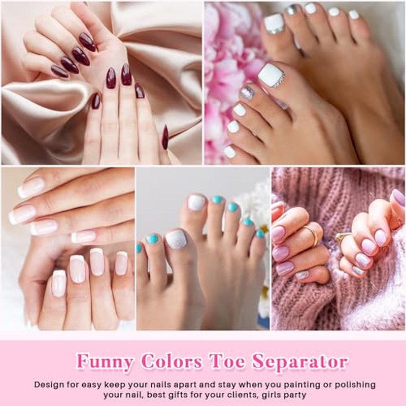 Mumufy 500 Pcs (250 Pairs) Sponge Toe Separators Pedicure Tool Kit Soft Toe Spacers for Pedicures Spreaders Finger Dividers for Women Men Feet Nail Manicure Toenails Art Painting Polish Spa(White)