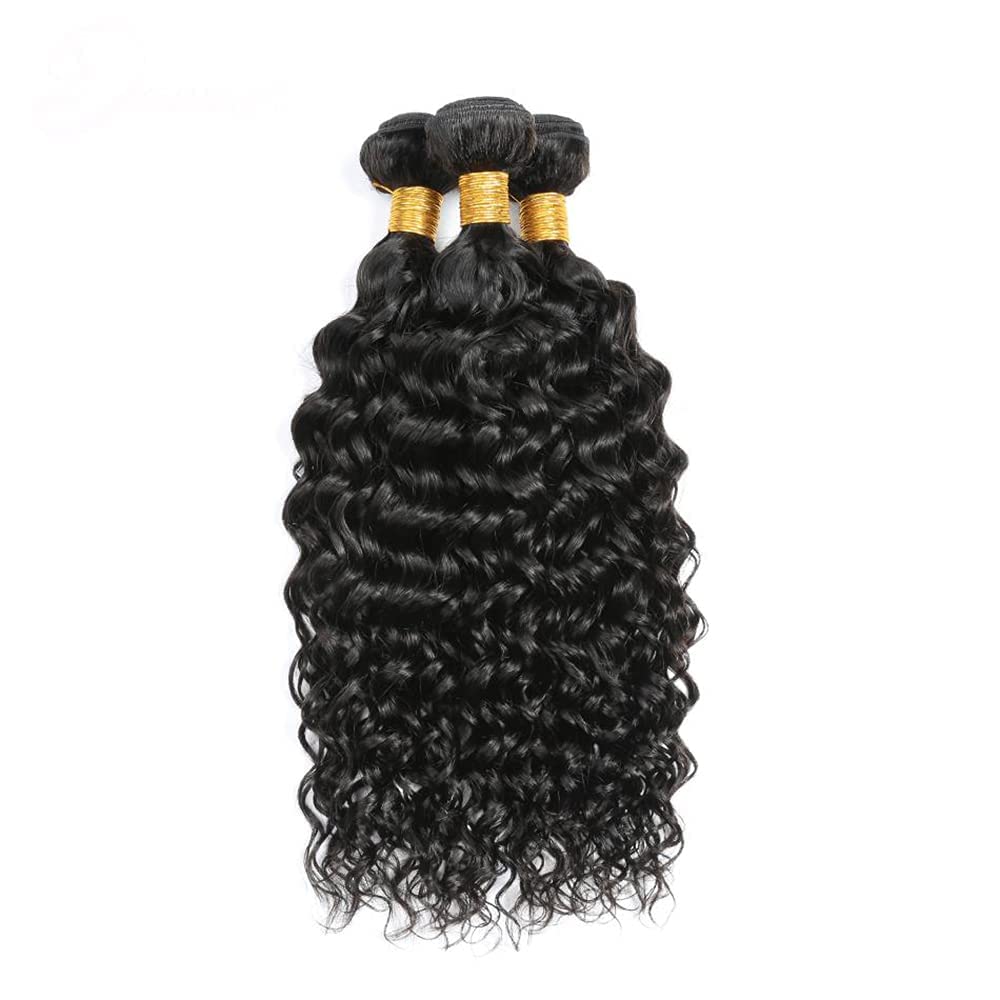 Cklikeb Human Hair Bundles Natural Color Jerry Curly Bundles Human Hair Unprocessed Brazilian Virgin 16 18 20 Inch 3 Bundles Quick Weave Human Hair Extensions 300g (1B Jerry Curly, 16 18 20)