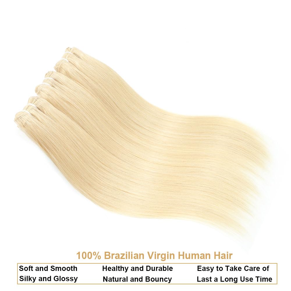 613 Bundles Human Hair 18 Inch 12A Grade 100% Unprocessed Brazilian Virgin Blonde 613 Human Hair Extensions For Women 100g Blonde Bundles Human Hair