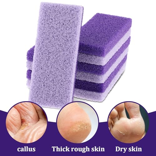 6Pcs Pumice Stone for Feet Callus Remover Gentle and Effective Foot Scrubber Heel Scraper Removes Dead Skin Exfoliating Pedicure Tool for Silky Feet