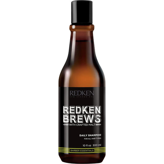 Redken Brews Daily Shampoo For Men - Lightweight Hydrating Cleanser For All Men's Hair Types, Adds Moisture and Shine to Dry Hair, 10 Fl Oz