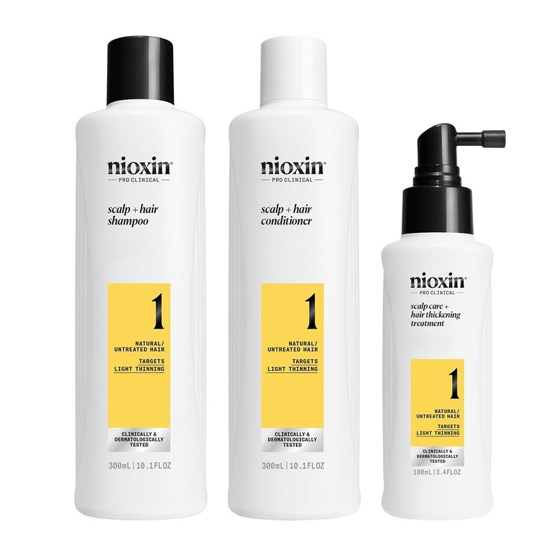 Nioxin Scalp & Hair Thickening System Kit - Boost Density for Natural, Colored & Damaged Hair | 3-Month Supply with Niacinamide & Biotin