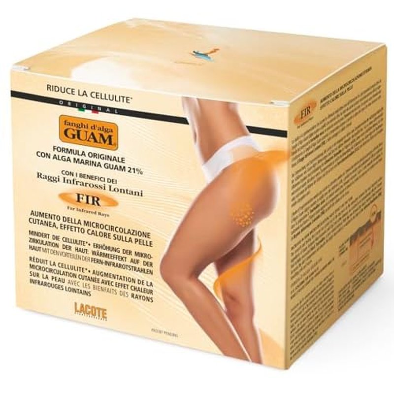 GUAM Anti-cellulite Infrared Body Wrap, Hot Seaweed Body Wraps for Cellulite, Original Formula with FIR, Professional Cellulite Removal Treatment, Skin Tightening Body Mud, 1.1LB
