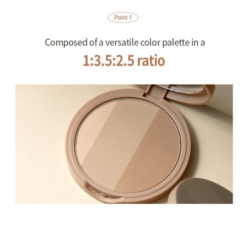 MQNY (MACQUEEN NEWYORK) Fake Up 3 Color Shading - #Gray Brown (Cool Tone), 3-in-1 Contour Palette for Face Sculpting, Long-Lasting Matte Bronzer & Pressed Powder, 0.31 oz (9g)