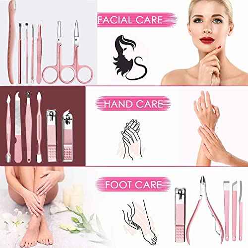 Manicure Sets For Women Gift Manicure set Prosesional, Nail Clippers Manicure Kit Pedicure Kit 18 in 1 Aceoce Luxury Manicure Pedicure Set kit Travel Gifts Choice for Women Mother Men
