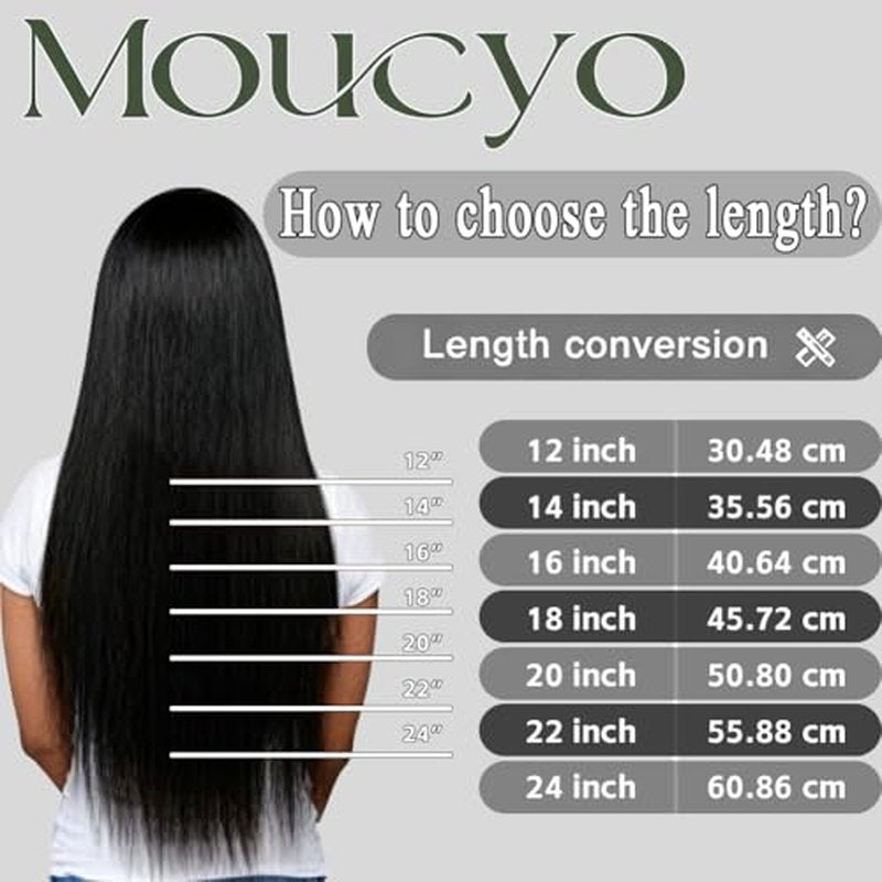 Clip in Hair Extensions Real Human Hair 100% Brazilian Remy Human Hair Seamless Invisible clip on hair extensions for women Double Weft 7pcs 16 Inch 85g #1B Natural Black