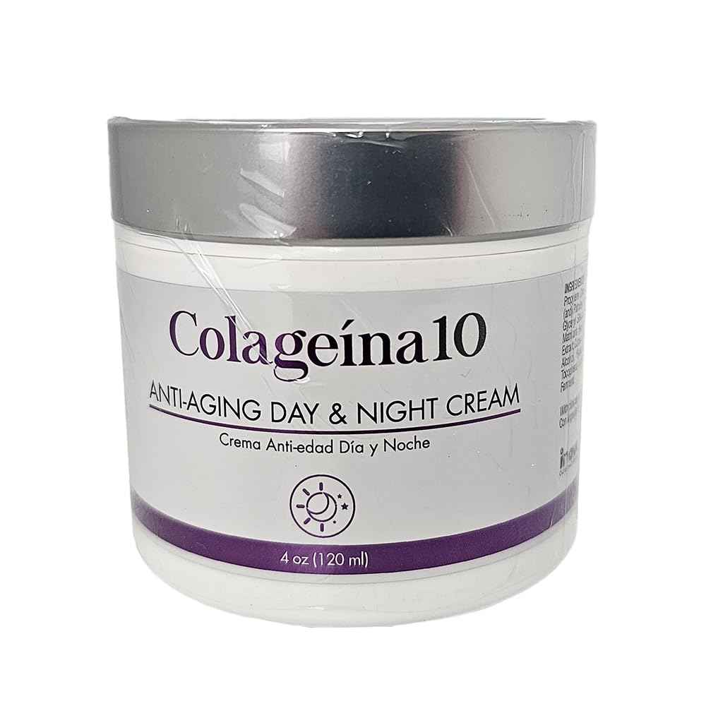 Colageina 10 Anti-Aging Day and Night Cream 4oz, Crema Facial Anti-Edad de Dia y Noche 120ml