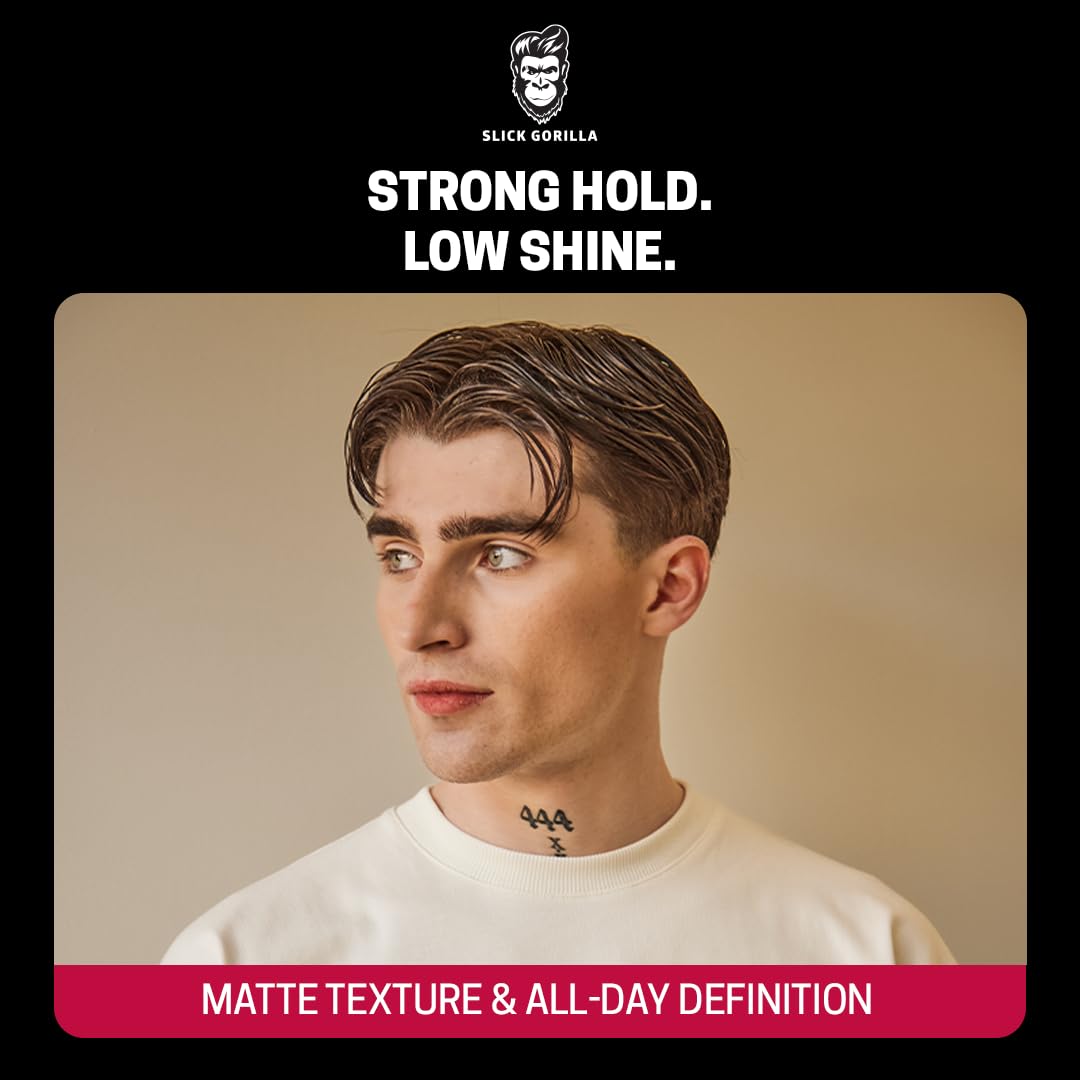 Slick Gorilla Clay Pomade for Men - Firm Hold Hair Clay with Natural Matte Finish | 2.5 oz (75 ml)