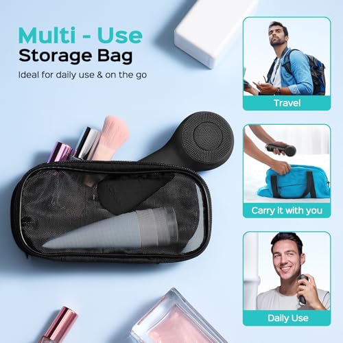 COSLUS Face Scrubber Facial Cleansing Brush: 2 in 1 Spin and Vibration Patented Tech, Silicone Electric Exfoliator Scrubber with Automatic Foaming, Waterproof Face Cleanser Brush for Men and Women