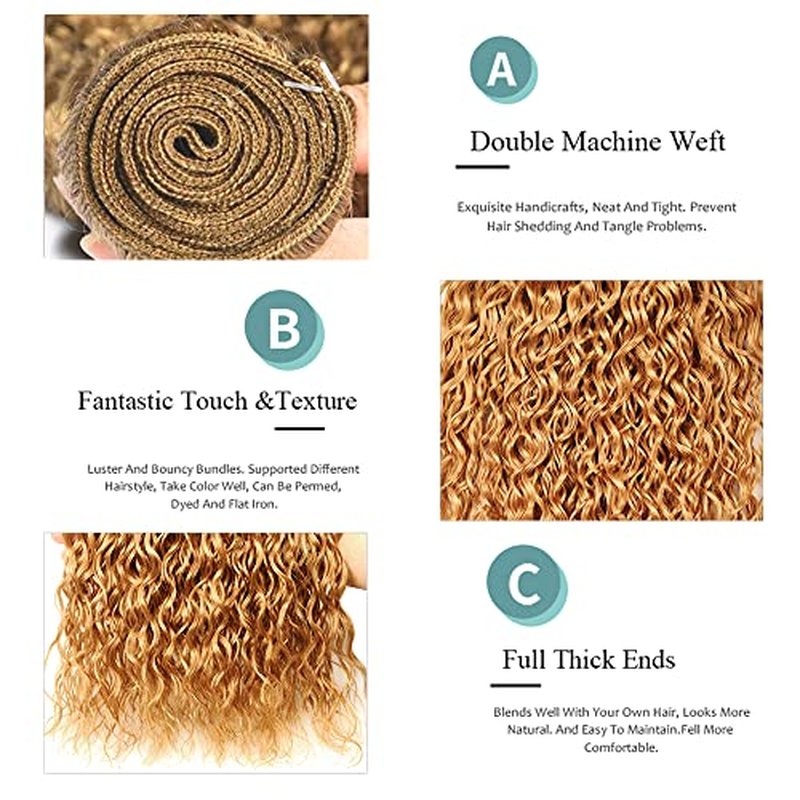 Blonde Human Hair Bundles Color 27 Kinky Curly Bundles 24 26 28 Inch Brazilian Virgin Remy Hair Honey Blonde Curly Bundle Har Extensions
