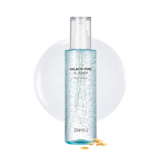 SAM'U Galacto Pore O2 Toner, Pore Refining & Hydrating Hyaluronic Acid Toner with PHA & Alcohol-Free Witch Hazel, Gentle Exfoliating Daily Care, Face Toner for Women, 6.08 fl oz