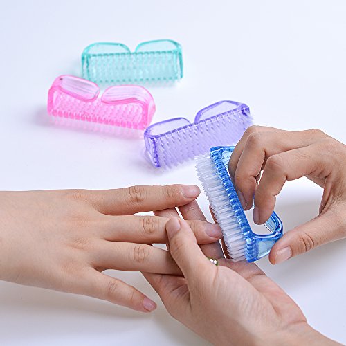 hupos Handle Grip Nail Brush, Fingernail Scrub Cleaning Brushes for Toes and Nails Cleaner, Pedicure Brushes for Men and Women 4 Pack