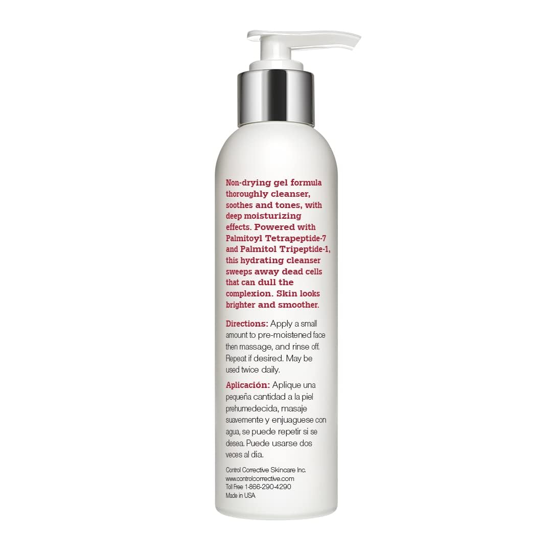 CONTROL CORRECTIVE Anti-Aging Cleansing Gel – Peptides, Chamomile & Calendula Gel Cleanser for Mature Skin, 6.7 oz