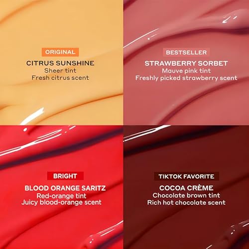 Pout Preserve Peptide Lip Treatment Collection, 4 Scented Shades, Citrus Sunshine, Strawberry Sorbet, Blood Orange Saritz, Cocoa Creme,Moisturizing and nourishing (03)