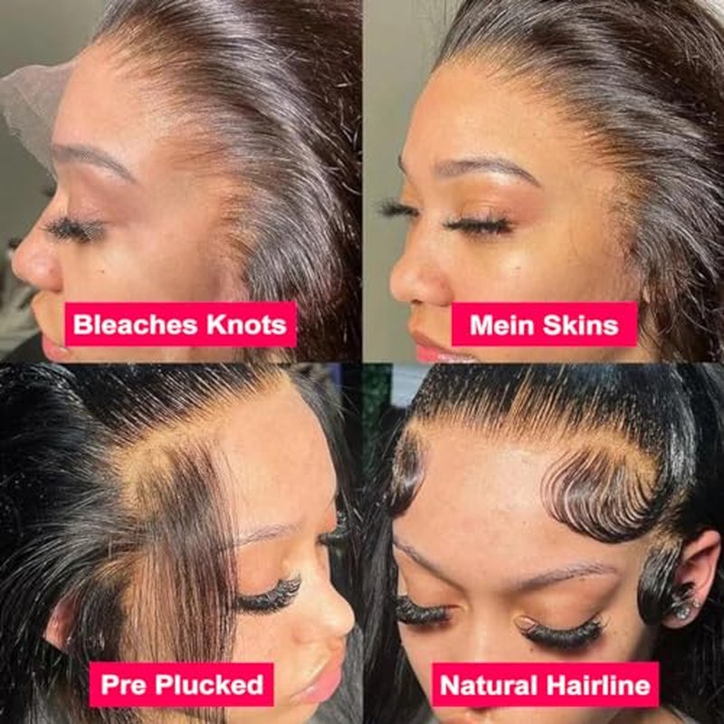 Straight Human Hair Wigs for Women Lace Front Wigs Pre Plucked Glueless 13x6 HD Lace Front Wigs Human Hair 180% Density Straight Frontal Wigs Human Hair 28 Inch
