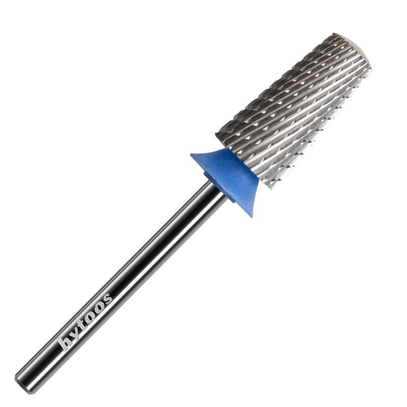 HYTOOS Safety Tapered Nail Drill Bits,4Pcs Uncoated Rounded Top Carbide Nail Bits, 3/32 Two-way Rotate, Manicure Art Accessories Gel Remover (XF,F,M,4XC)
