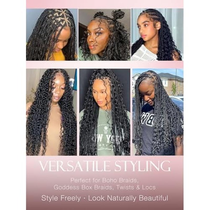 ASHINE Human Braiding Hair for Boho Braids Deep Wave Bulk Pre-Separated Strands 100% Human Hair 2 Bundles/Pack 100g 24 Inch Natural Color Easy to Braid