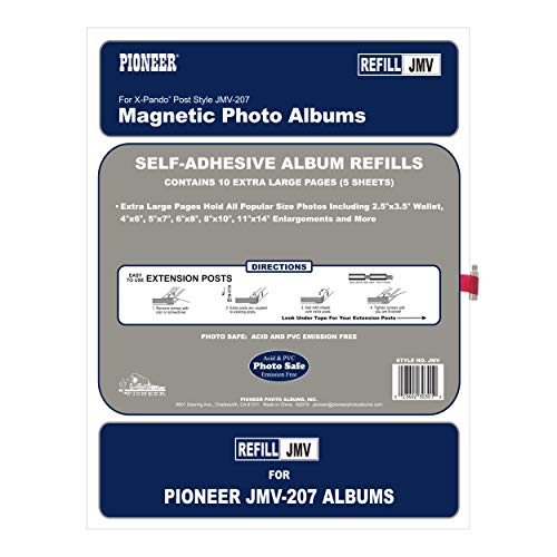 Refill Pages for JMV-207 Extra Large Magnetic Page X-Pando Photo Album