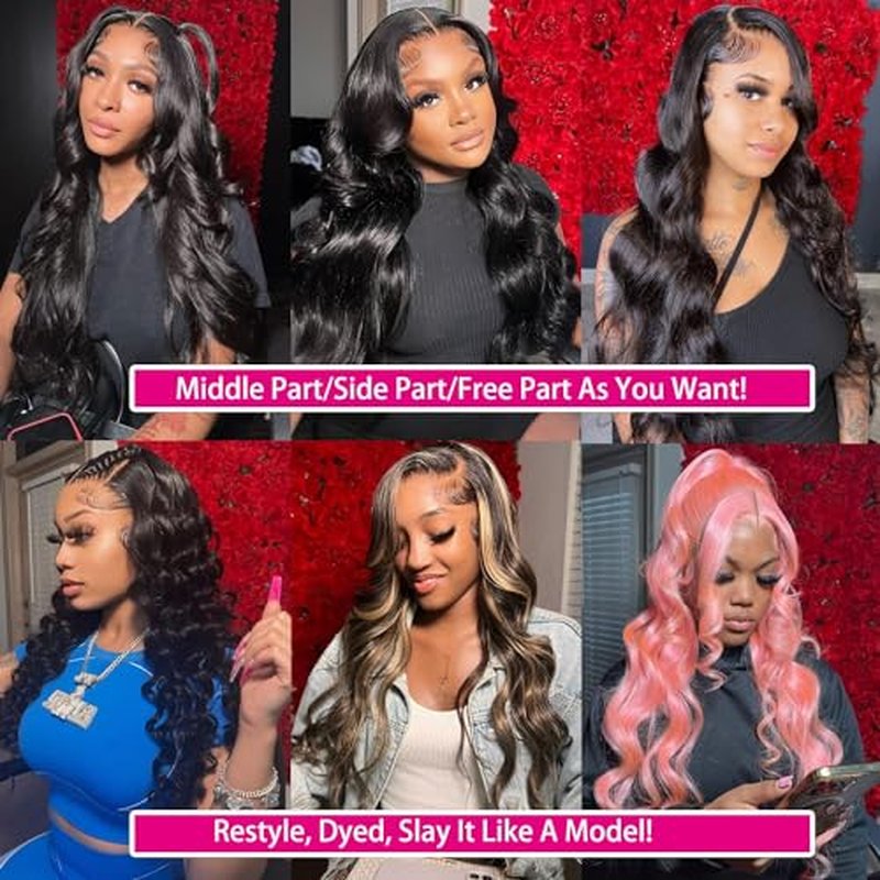 Body Wave Lace Front Wigs Human Hair 13x4 HD Transparent Lace Front Wigs Human Hair Pre Plucked 180 Density Brazilian Virgin Human Hair Glueless Wig for Women Natural Hairline 18 Inch