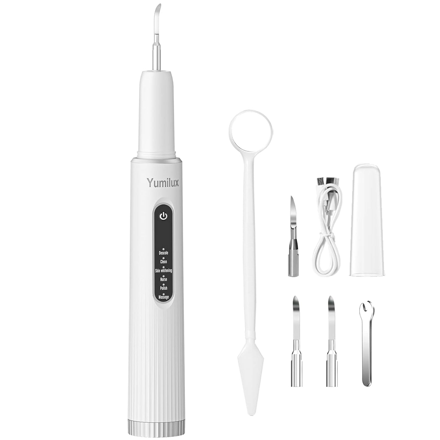 Professional Plaque Remover - Intelligent Teeth Cleaning Tool with 5 Modes & 4 Replaceable Heads | Dental Care Kit