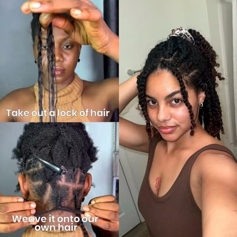 Afro Kinkys Bulk Human Hair for kinky curly Twist Human Braiding Hair For Micro Locs Extensions marley natural Black Color 16 inches 70g/pack