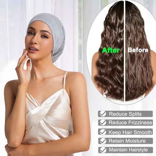 Sleep Cap Bonnet for Sleeping Black Women Men, Adjustable Cooling Lining Bonnets for Curly Hair Wrap Braids Beanie Night Hat