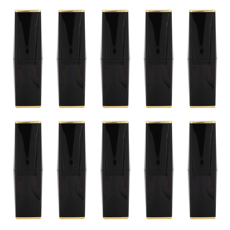 DIY Empty Lip Balm Bottles - Matte Black Lipstick Tubes with Magnetic Clasp | 10-Pack