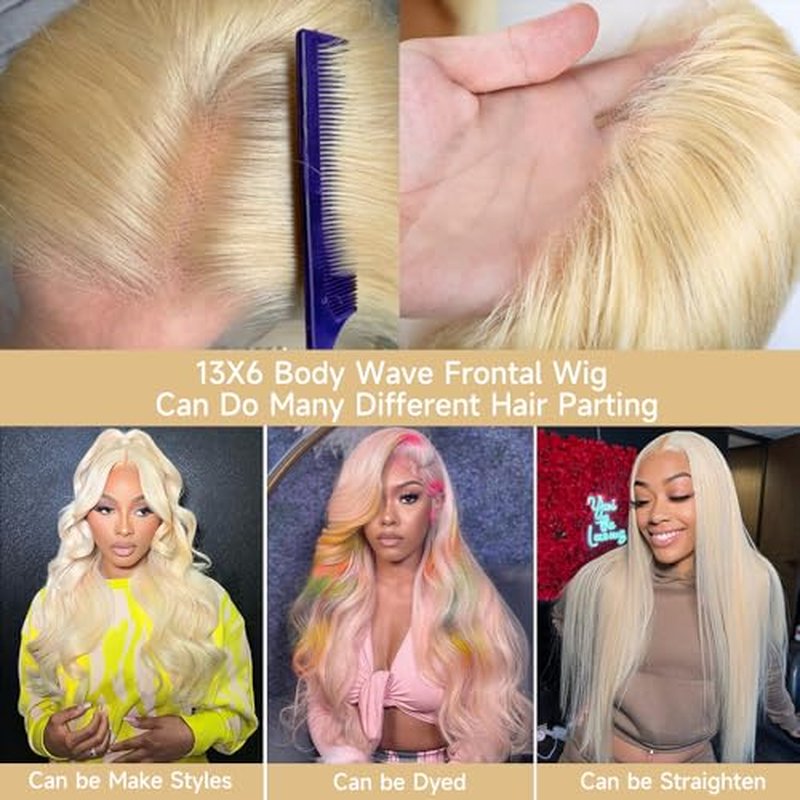 30 Inch 613 Lace Front Wig Human Hair 200% Density Blonde Wig Human Hair 13x6 Body Wave HD Lace Front Wigs Human Hair Pre Plucked Glueless Blonde Human hair Wig