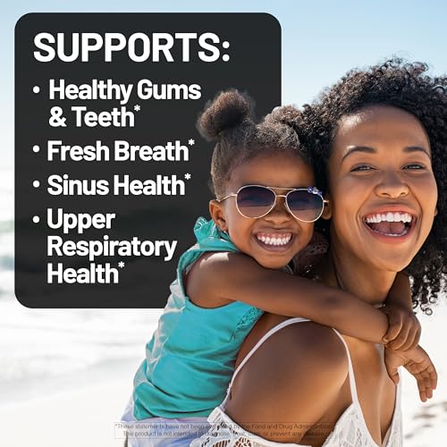 NatureWise Oral Probiotics for Mouth Bad Breath - Chewable Sugar-Free Mint - Lactobacillus reuteri Chewable - Oral Probiotics For Kids & Adults - Non-GMO USA Manufactured - 50 Count[50-Day Supply]