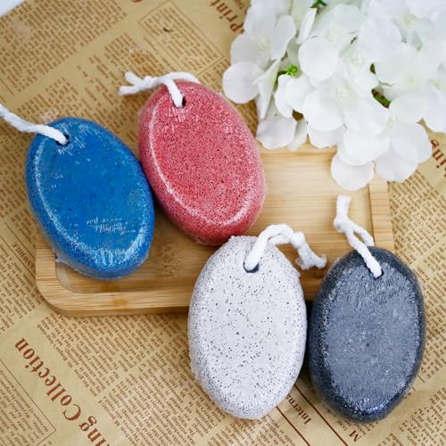 Natural Oval Foot Pumice Stone for Feet Lava Pedicure Scrubber Tools Hard Dead Skin Callus Remover for Feet and Hands - Black