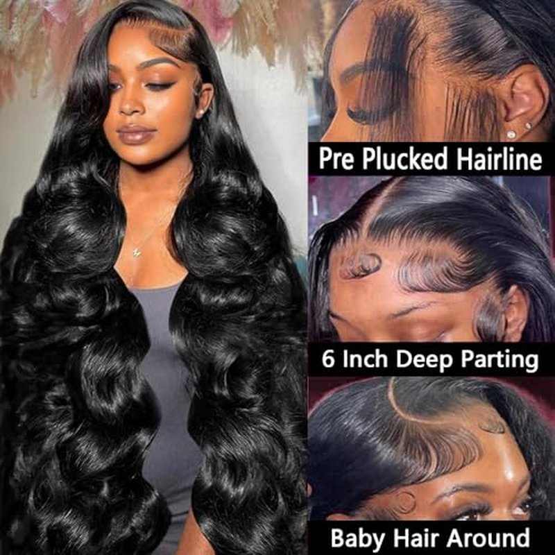 Body Wave Lace Front Wigs Human Hair 13x6 HD Lace Front Wig Human Hair Pre Plucked Body Wave Glueless Wigs Human Hair for Women (13x6 body wave, 26 inch)