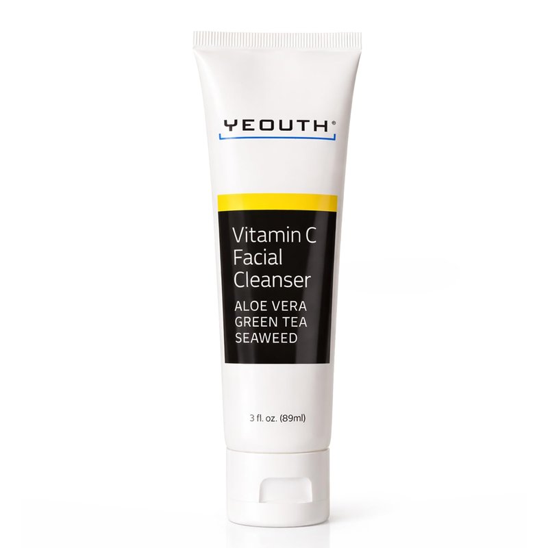 YEOUTH Vitamin C Cleanser for Face Wash, Hydrating Gentle Facial Cleanser, Face Wash for Men and Women 3 fl oz
