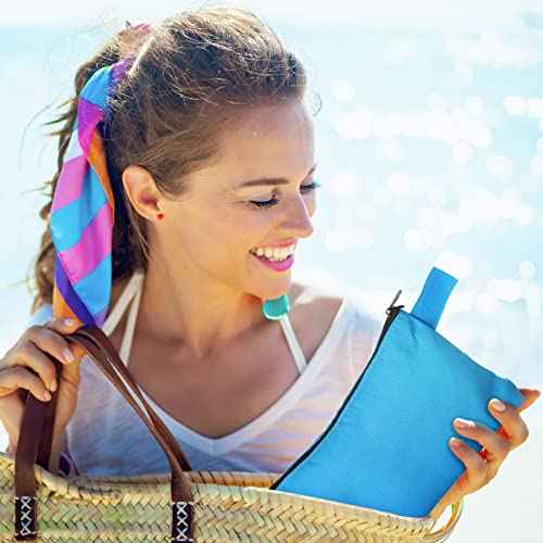 Frienda 40 Pack Canvas Makeup Bags Bulk Cosmetic Bags with Bottom Travel Canvas Zipper Pouch Multi Purpose Blank for Women Purse Toiletry Pencil DIY Craft, 10 Colors(7.4 x 5.1 x 1.7 Inch)