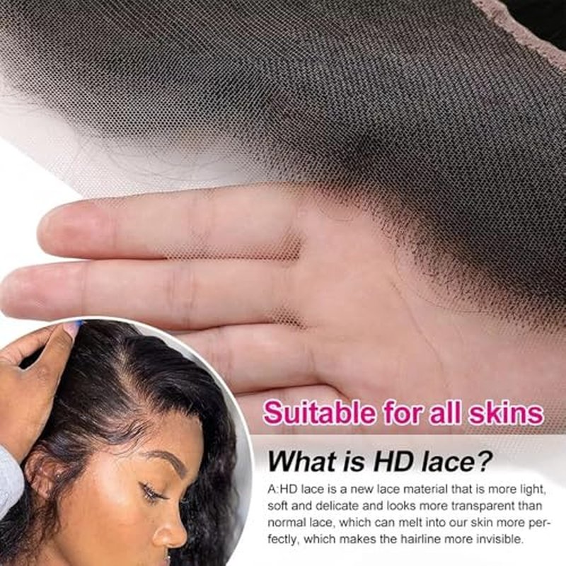 Body Wave Frontal 13 x 4 HD Transparent Lace Frontals With Bangs Baby Hair 100% Remy Human Hair 150% Density Natural Color (13x4 Lace Frontal-Body Wave, 20 Inch)