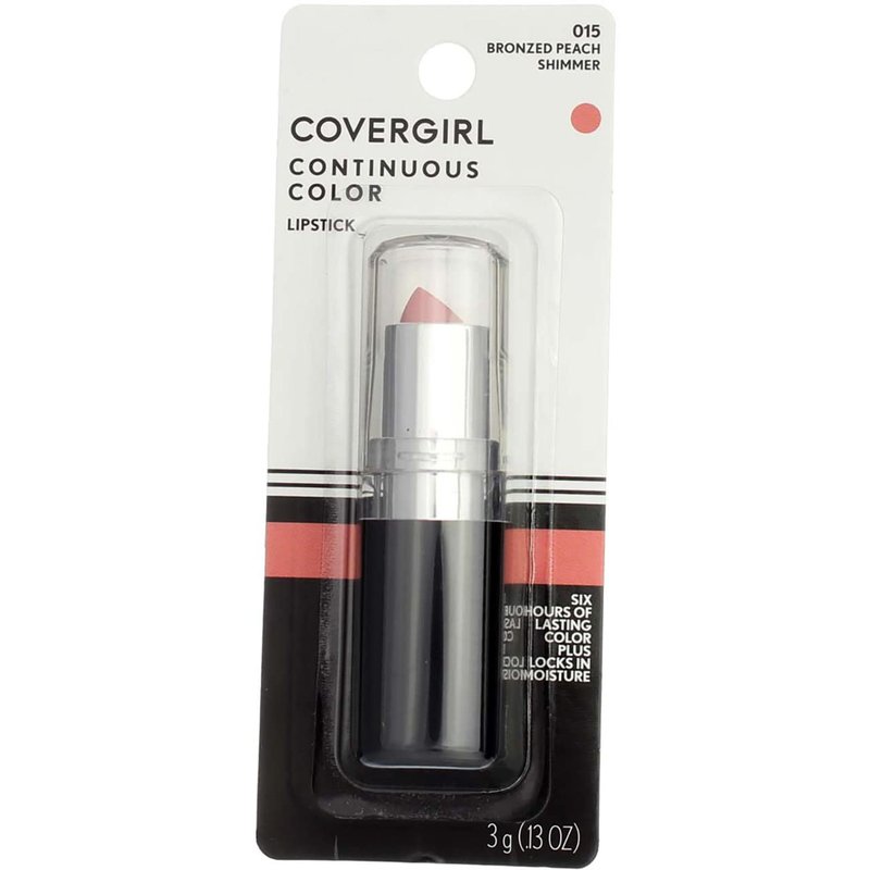CoverGirl Continuous Color Lipstick - Bronzed Peach | Long-Lasting, Moisturizing Formula, 0.13 oz (Pack of 3)
