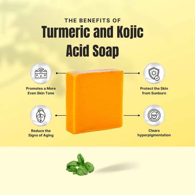 Turmeric Skin Cleansing Soap - Natural Glow Face & Body Cleanser for Acne, Dark Spots & Scars | 3 Bars (4.5 oz)