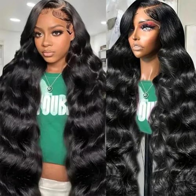 30 Inch 13x6 Body Wave Lace Front Wigs Human Hair Pre Plucked HD Transparent Lace Frontal Wigs Human Hair Glueless Human Wigs with Baby Hair for Women 200% Density