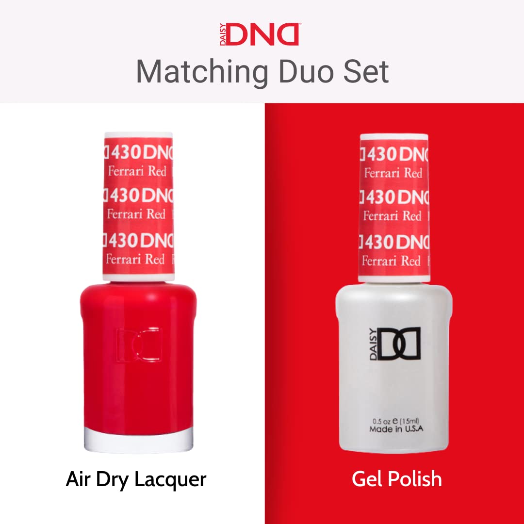 DND Gel Polish Set - 1 each of Red Gel Polish and Red Nail Polish, 429 Boston University Red, 0.5 Fl Oz