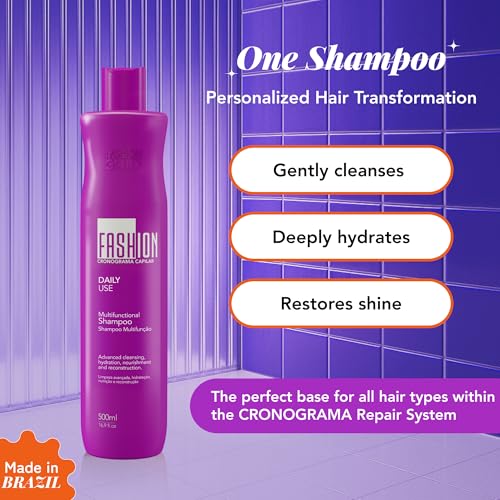 Fashion Gold CRONOGRAMA Hair Care System SHAMPOO - 500ml/ 17.6 fl oz