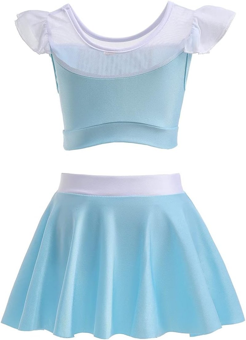 Girls Frozen Elsa Princess Swimwear - Two-Piece Tankini Set for Beach & Water Park | Size 5-6T