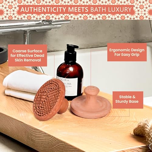 Natural Terracotta Pumice Stone for Feet ? Handcrafted Foot Scrubber & Callus Remover with Gentle Exfoliation and Ergonomic Design for Smooth, Soft & Refreshed Feet ? for a Spa-Like Pedicure