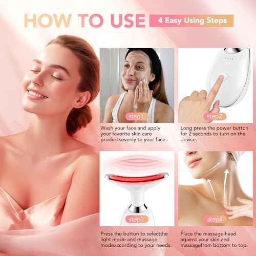 Red-Light-Therapy-for-Face, Facial Massager Wand with 7 Color - Birthday, Christmas, Mothers Day, Valentines Day, Self Care Gifts for Her Women Mom Best Friend Wife Teacher (White)